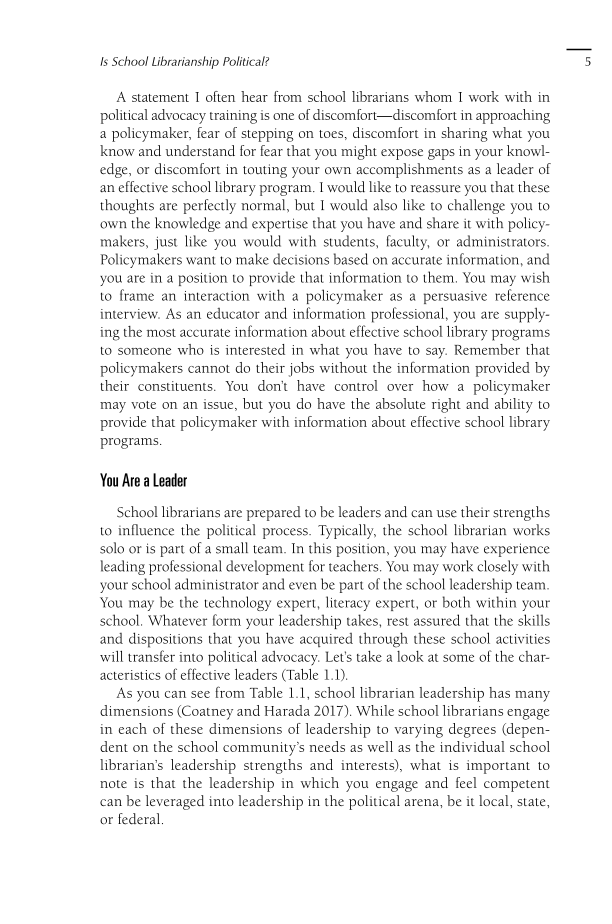 Political Advocacy for School Librarians: Leveraging Your Influence page 51