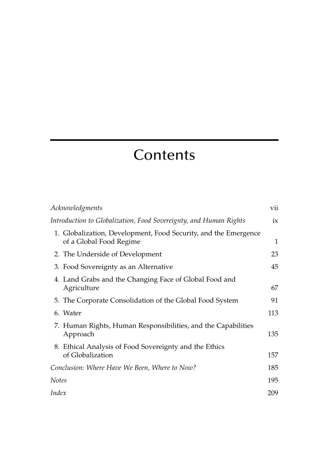 Food as a Human Right: Combatting Global Hunger and Forging a Path to Food Sovereignty page v