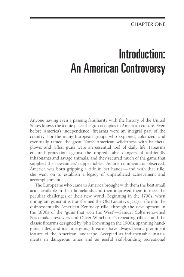 America's Gun Wars: A Cultural History of Gun Control in the United States page 1