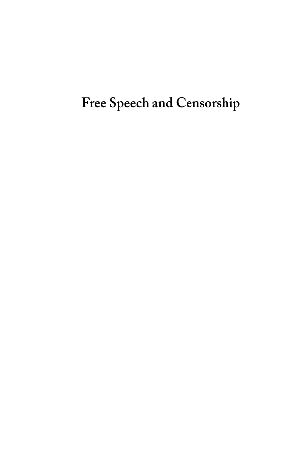 Free Speech and Censorship: Examining the Facts page i1