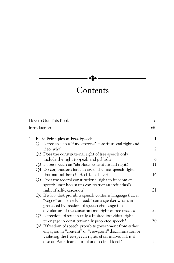 Free Speech and Censorship: Examining the Facts page vii1