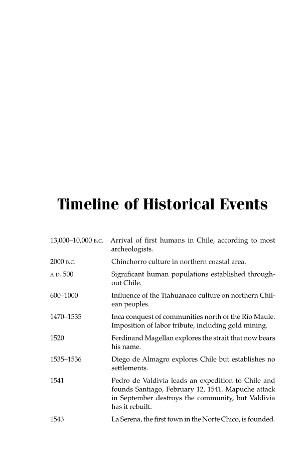The History of Chile, 2nd Edition page xix1