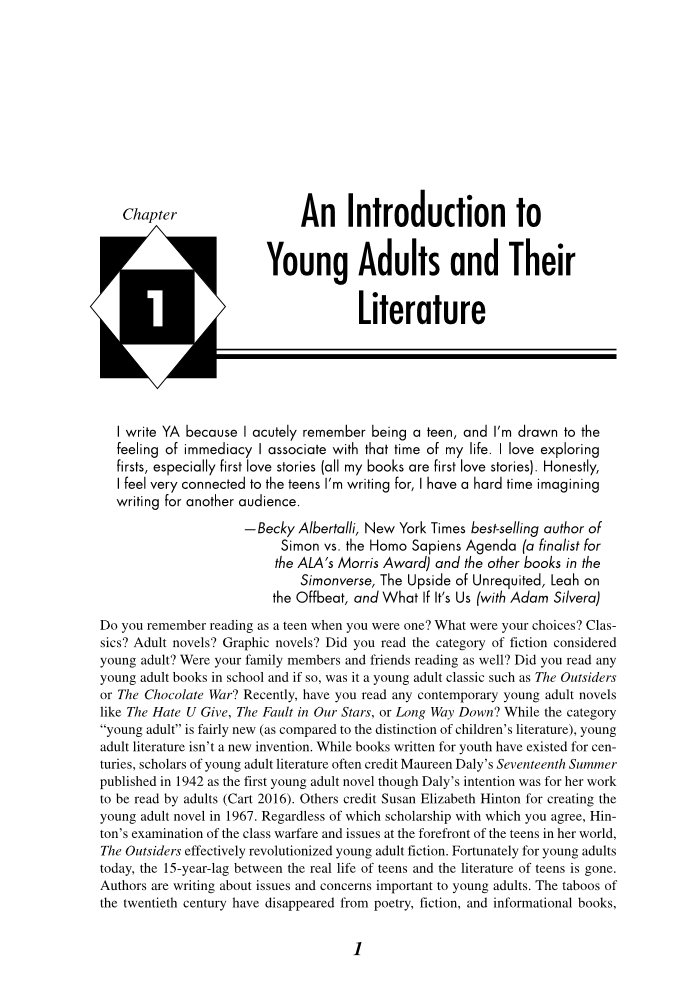 Young Adult Literature in Action: A Librarian's Guide, 3rd Edition page 11