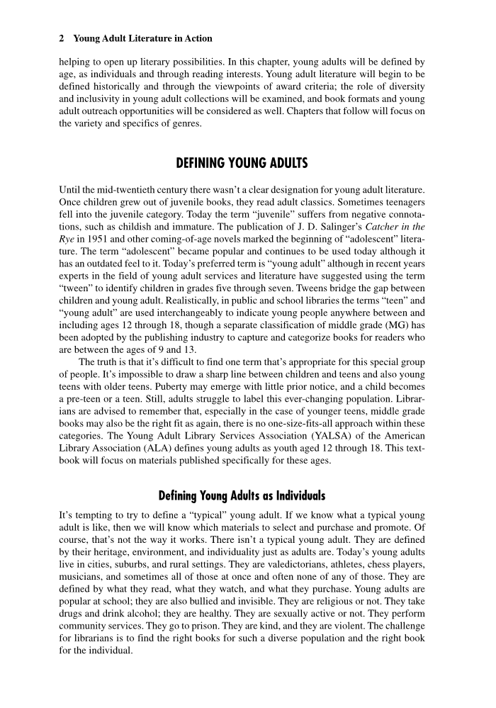 Young Adult Literature in Action: A Librarian's Guide, 3rd Edition page 21