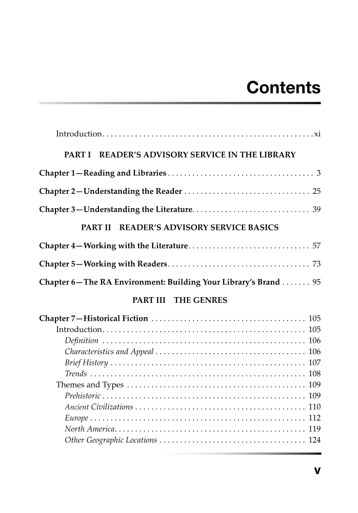 Genreflecting: A Guide to Popular Reading Interests, 8th Edition page v1