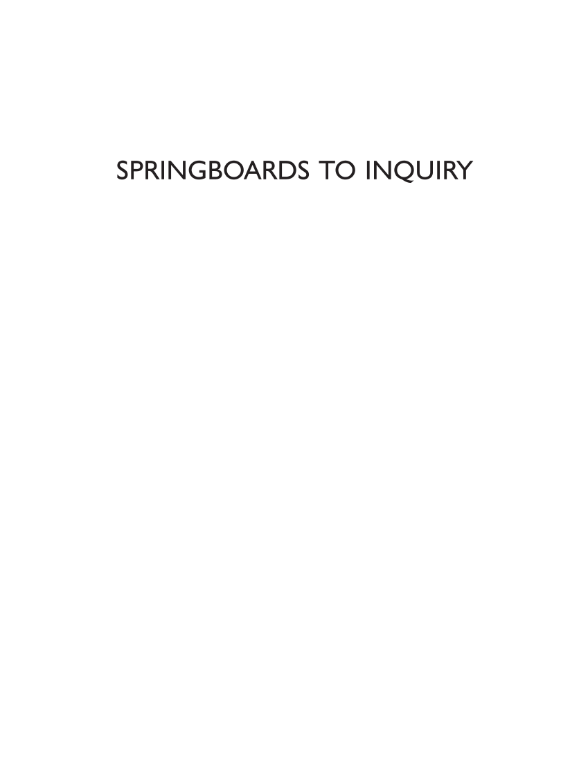 Springboards to Inquiry: 50 Standards-Based Lessons for K-5 page i