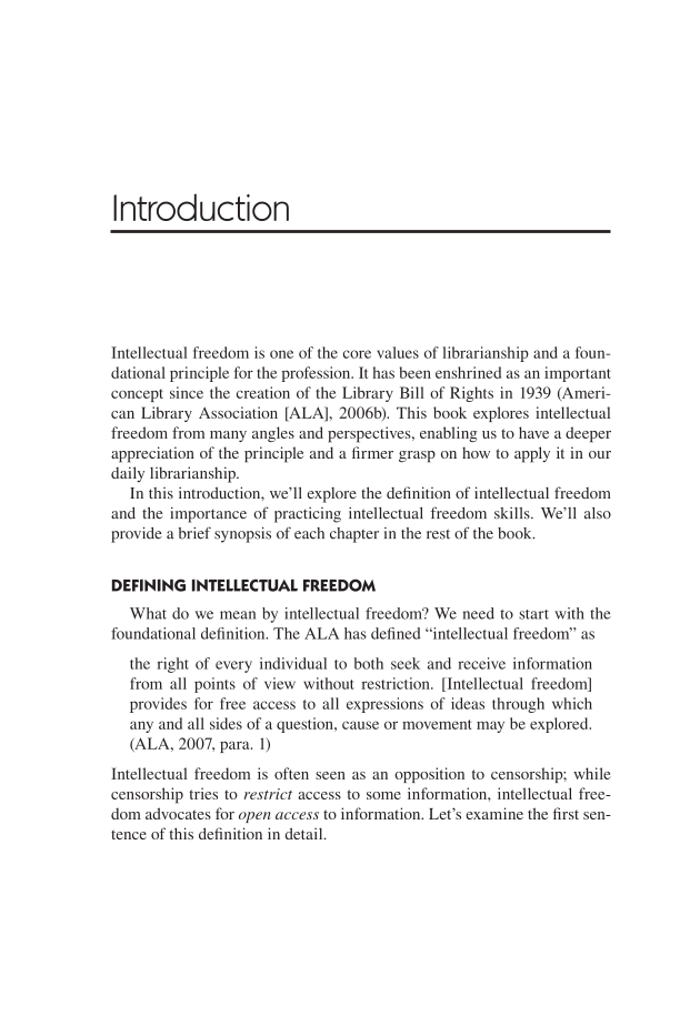 Practicing Intellectual Freedom in Libraries page 1