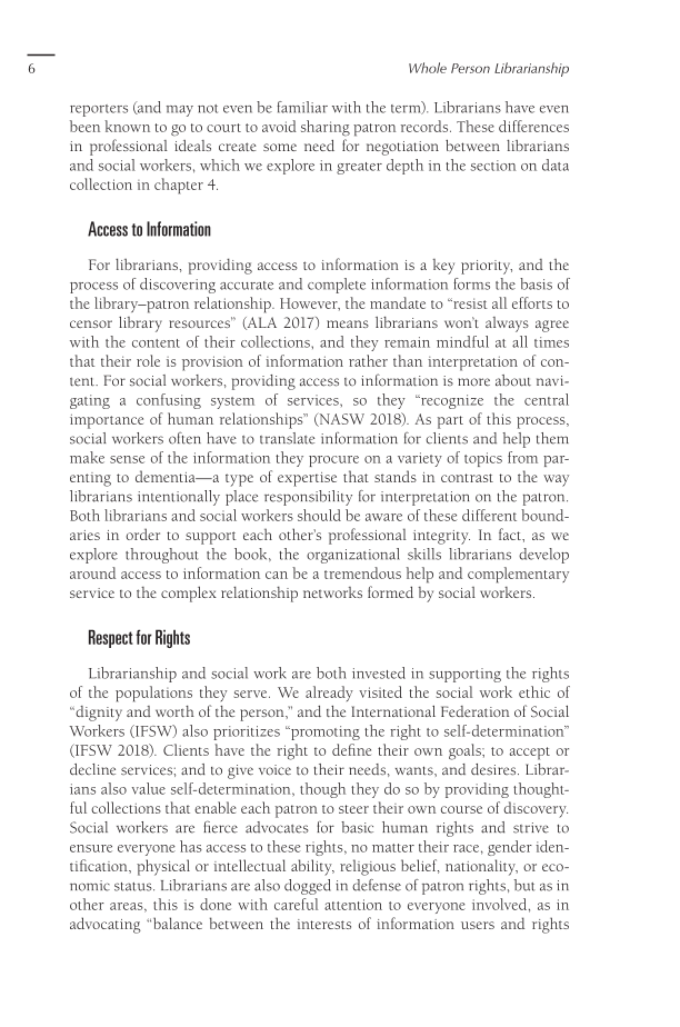 Whole Person Librarianship: A Social Work Approach to Patron Services page 6