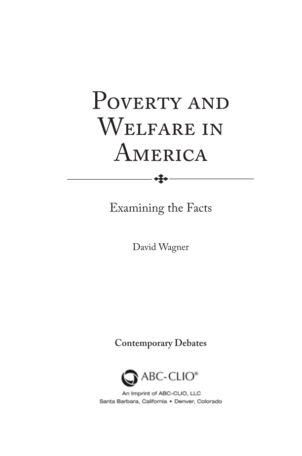 Poverty and Welfare in America: Examining the Facts page iii