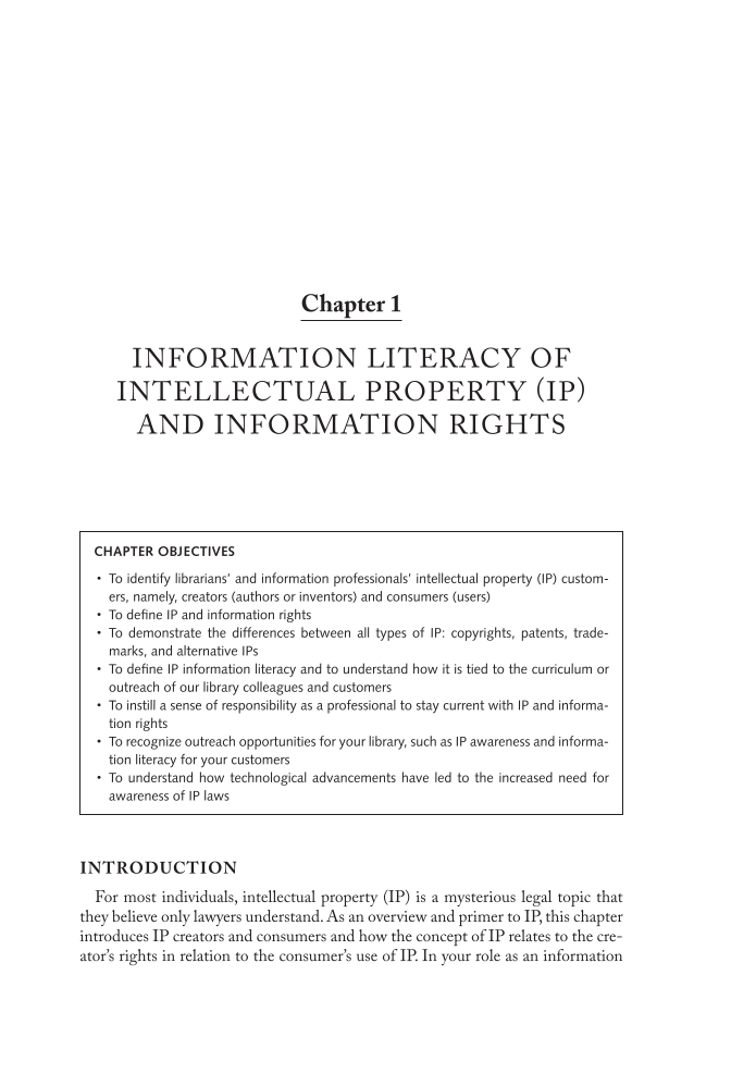 Intellectual Property and Information Rights for Librarians page 1