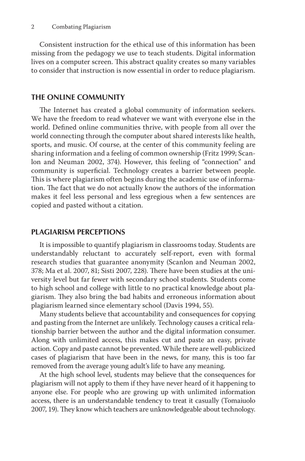 Combating Plagiarism: A Hands-On Guide for Librarians, Teachers, and Students page 2