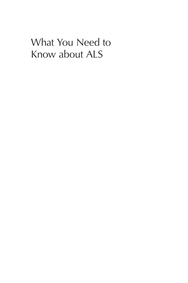What You Need to Know about ALS page i