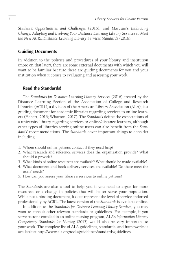 Library Services for Online Patrons: A Manual for Facilitating Access, Learning, and Engagement page 21
