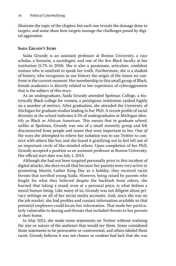 Political Cyberbullying: Perpetrators and Targets of a New Digital Aggression page 141