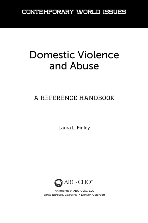 Domestic Violence and Abuse: A Reference Handbook page v1
