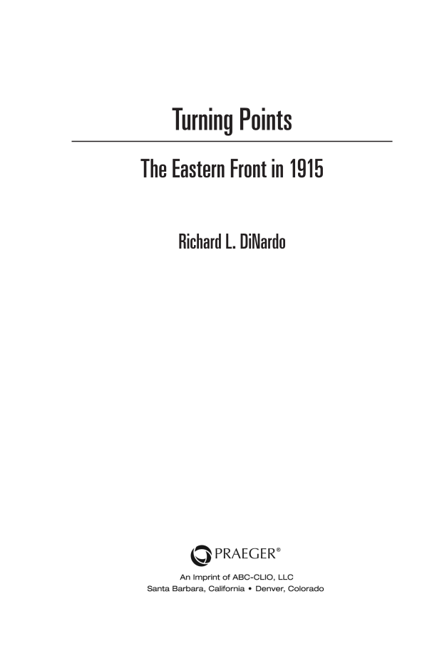 Turning Points: The Eastern Front in 1915 page iii