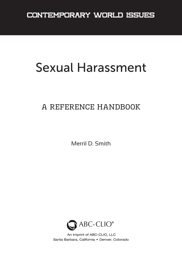 Sexual Harassment: A Reference Handbook page v