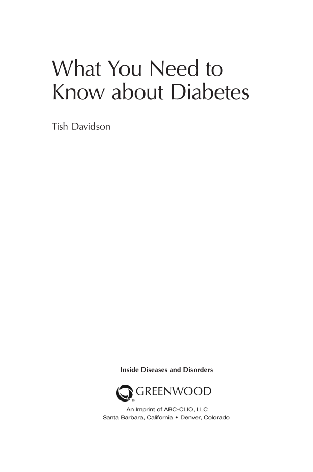 What you need to know about Diabetes page iii