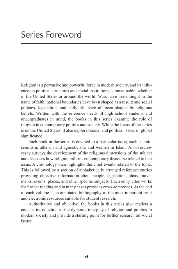 Religion and Environmentalism: Exploring the Issues page xi