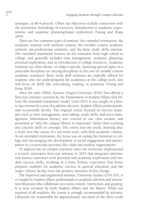 Engaging Students through Campus Libraries: High-Impact Learning Models page 2