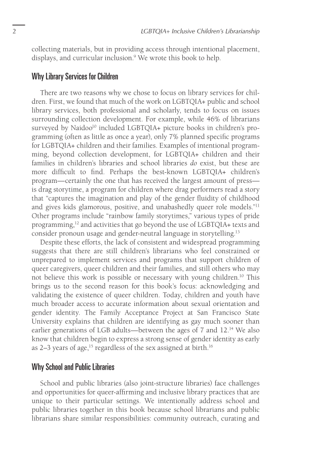 LGBTQIA+ Inclusive Children's Librarianship: Policies, Programs, and Practices page 2