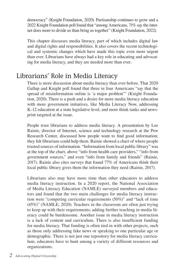 Advocating Digital Citizenship: Resources for the Library and Classroom page 2