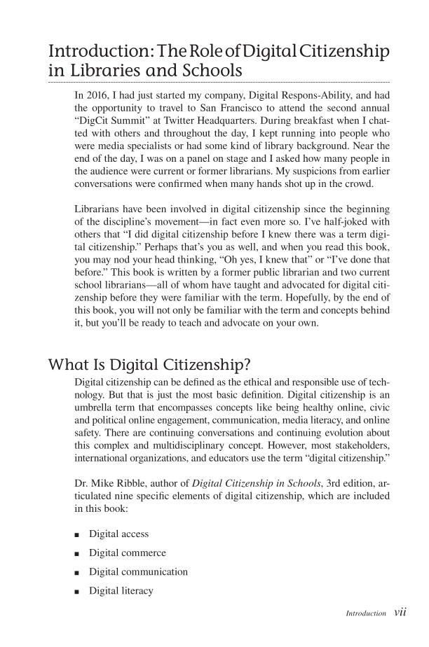 Advocating Digital Citizenship: Resources for the Library and Classroom page vii