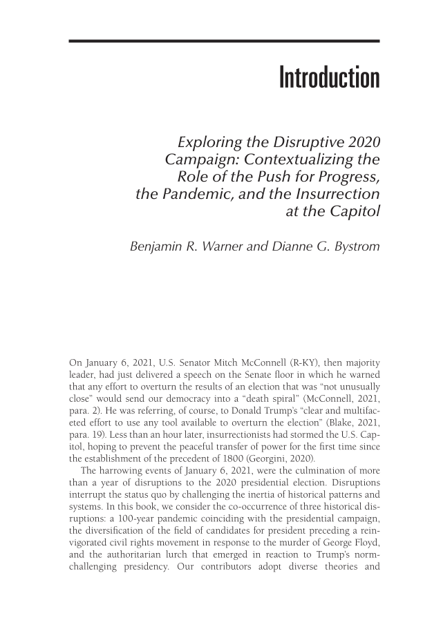 Democracy Disrupted: Communication in the Volatile 2020 Presidential Election page vii