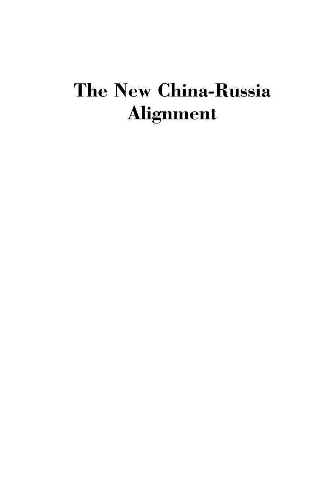 The New China-Russia Alignment: Critical Challenges to U.S. Security page i