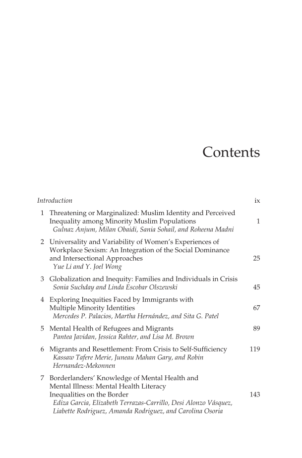 The Psychology of Inequity: Global Issues and Perspectives page vii