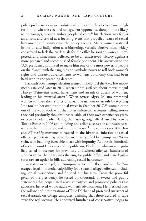 Women, Power, and Rape Culture: The Politics and Policy of Underrepresentation page 2