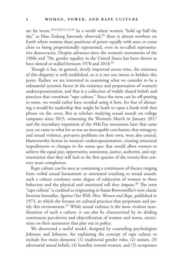 Women, Power, and Rape Culture: The Politics and Policy of Underrepresentation page 4