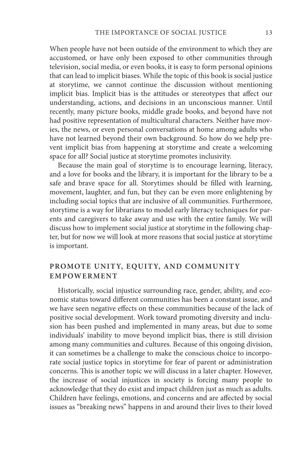 Social Justice at Storytime: Promoting Inclusive Children's Programs page 13