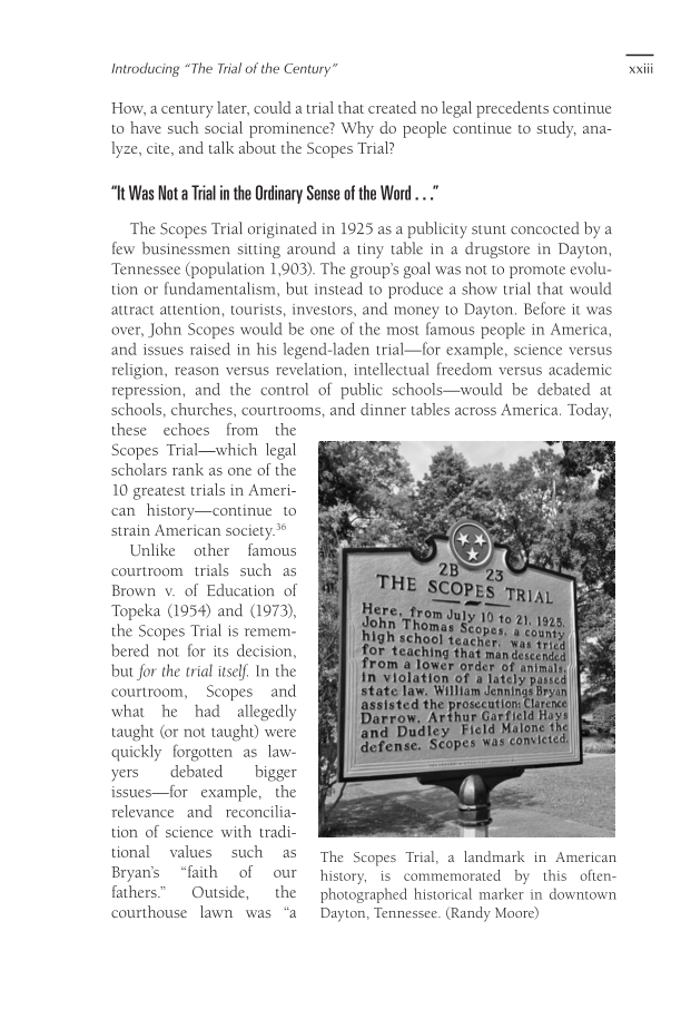 The Scopes "Monkey Trial": America's Most Famous Trial and Its Ongoing Legacy page xxiii