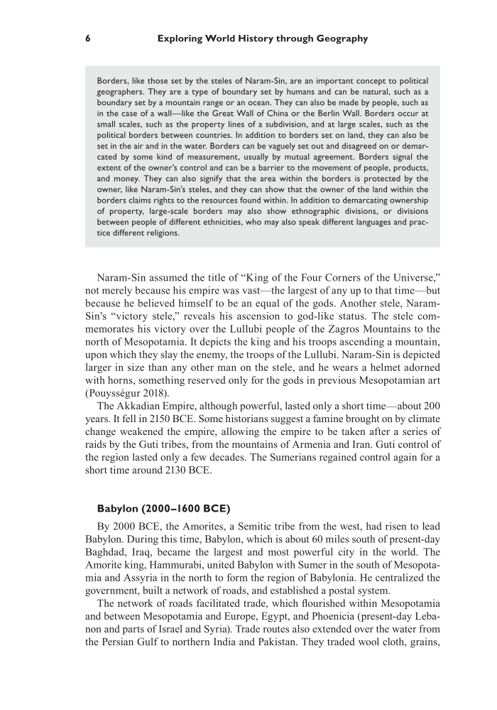 Exploring World History through Geography: From the Cradle of Civilization to A Globalized World page 6