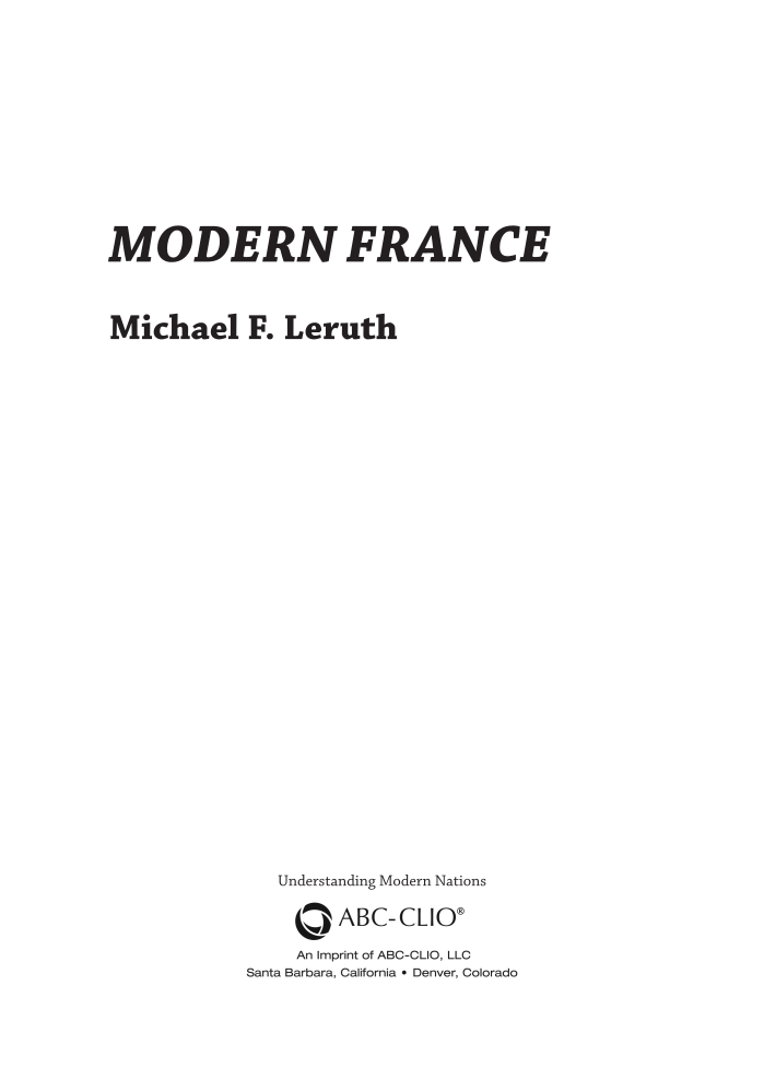 Modern France page iii