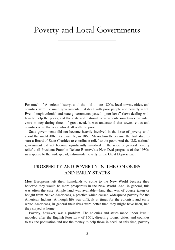 Poverty and the Government in America: A Historical Encyclopedia [2 volumes] page 3