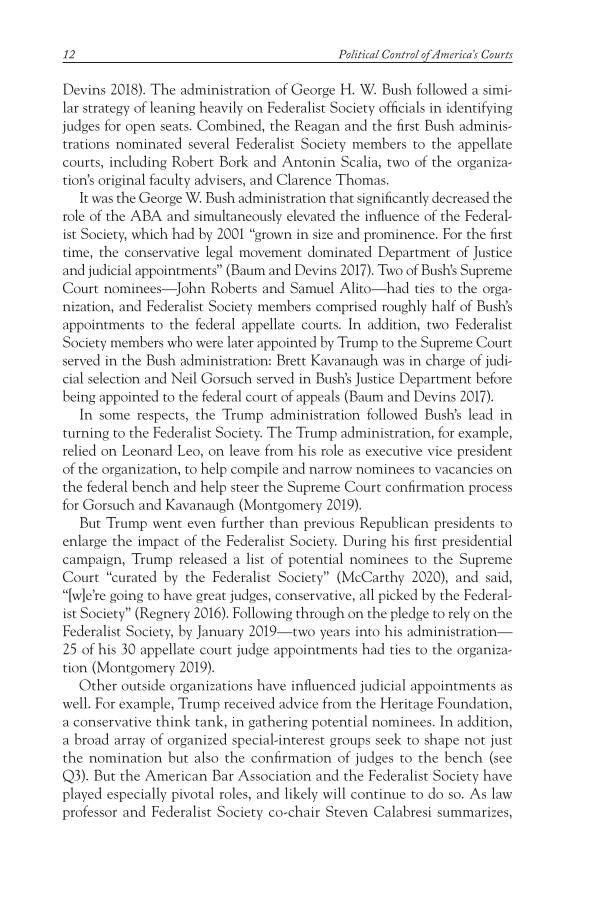 Political Control of America's Courts: Examining the Facts page 12