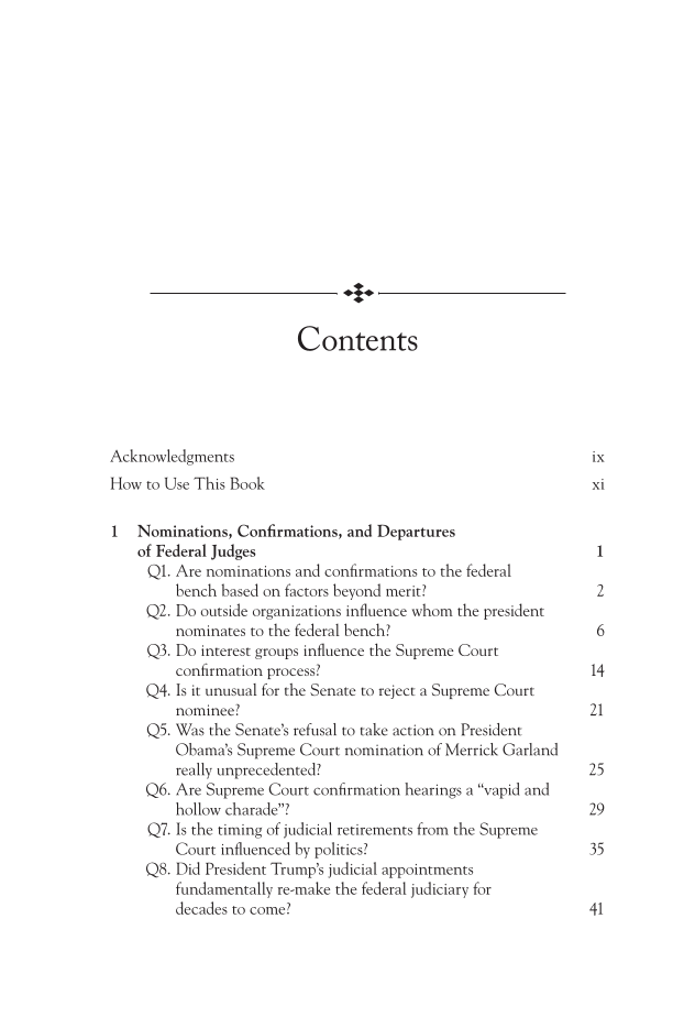Political Control of America's Courts: Examining the Facts page v