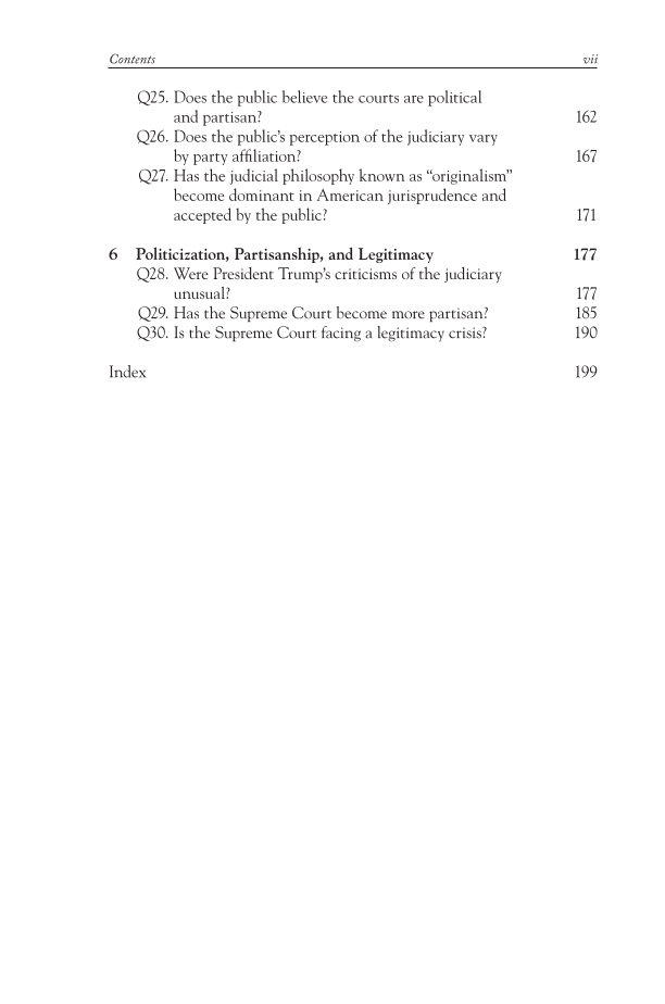 Political Control of America's Courts: Examining the Facts page vii